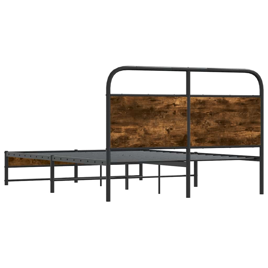 Bed Frame Without Mattress 140x200 cm Smoked Oak Engineered Wood