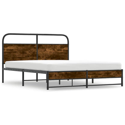 Bed Frame Without Mattress 150x200 cm Smoked Oak Engineered Wood