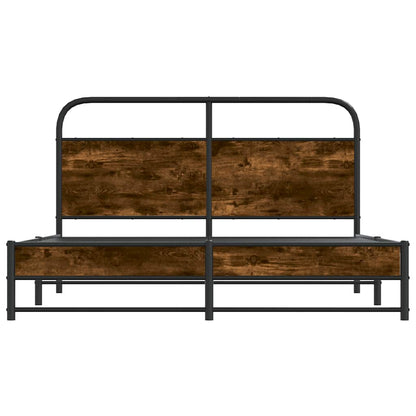 Bed Frame Without Mattress 150x200 cm Smoked Oak Engineered Wood