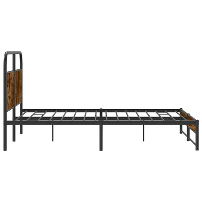Bed Frame Without Mattress 150x200 cm Smoked Oak Engineered Wood