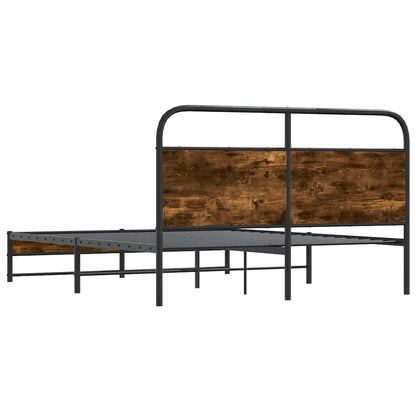 Bed Frame Without Mattress 150x200 cm Smoked Oak Engineered Wood