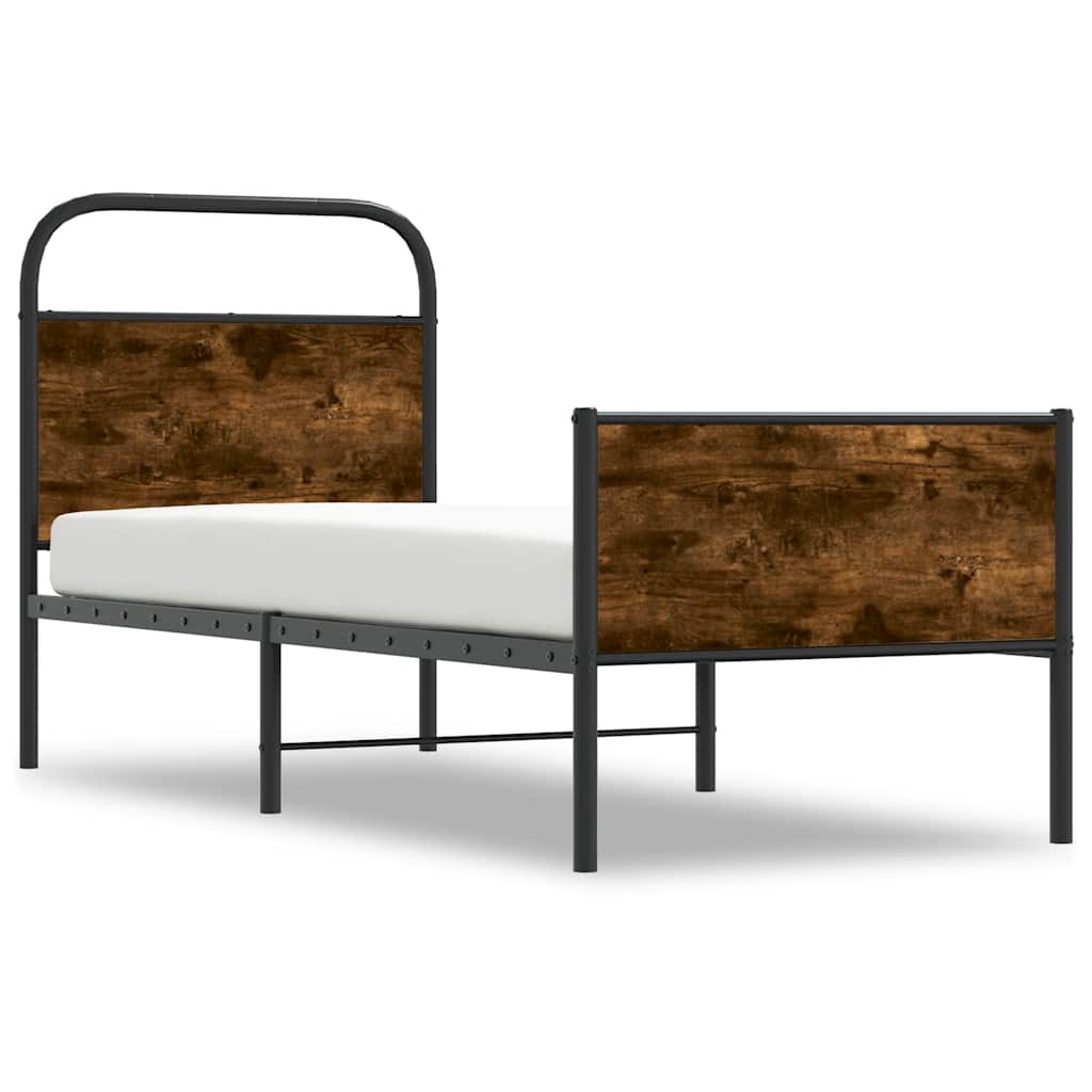 Bed Frame without Mattress 75x190 cm Sonoma Oak Engineered Wood