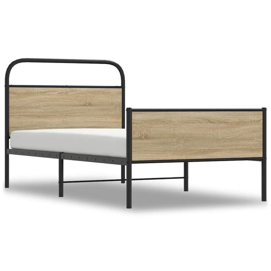 Bed Frame without Mattress 100x200 cm Sonoma Oak Engineered Wood