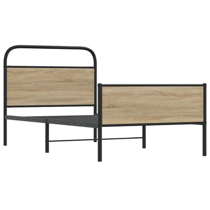 Bed Frame without Mattress 100x200 cm Sonoma Oak Engineered Wood
