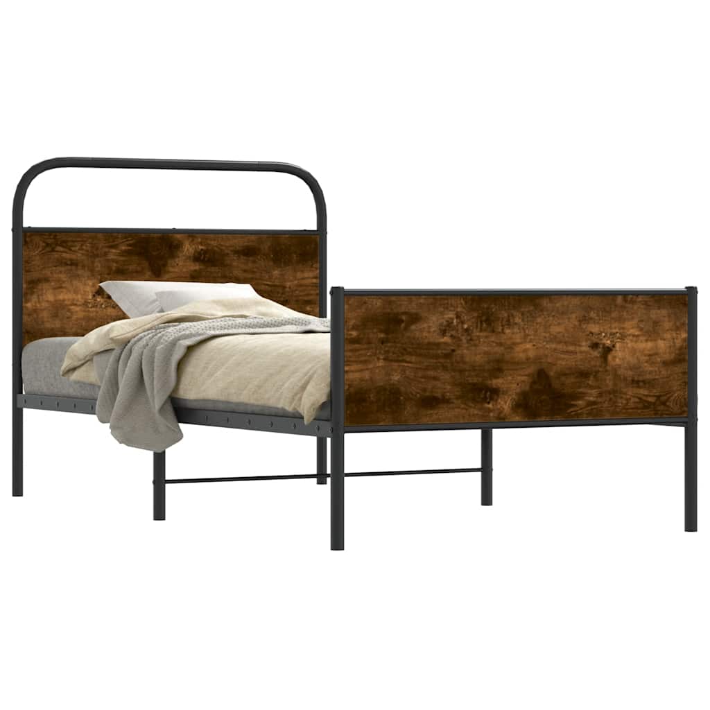 Bed Frame without Mattress 107x203 cm Sonoma Oak Engineered Wood