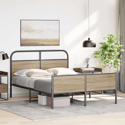 Bed Frame without Mattress 135x190 cm Sonoma Oak Engineered Wood