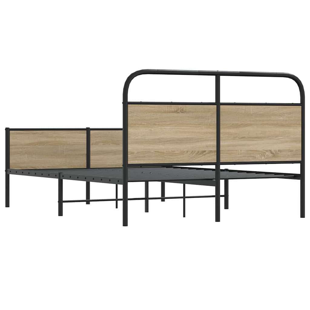 Bed Frame without Mattress 135x190 cm Sonoma Oak Engineered Wood