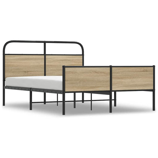 Bed Frame without Mattress 140x190 cm Sonoma Oak Engineered Wood