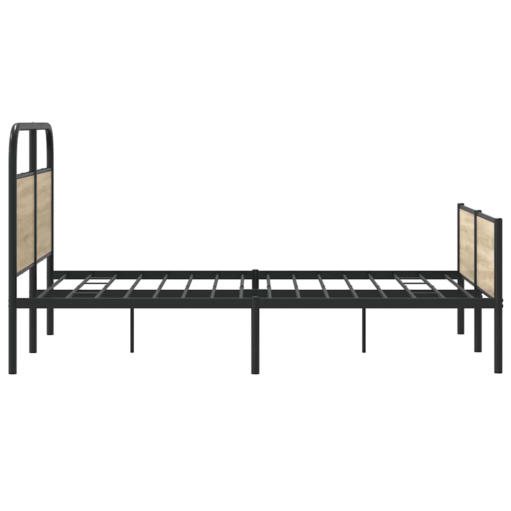 Bed Frame without Mattress 140x190 cm Sonoma Oak Engineered Wood