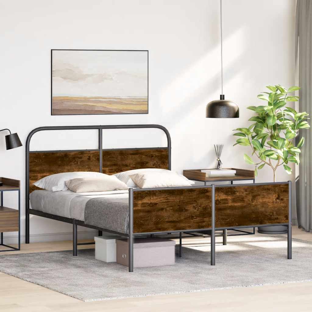 Bed Frame without Mattress 140x200 cm Sonoma Oak Engineered Wood
