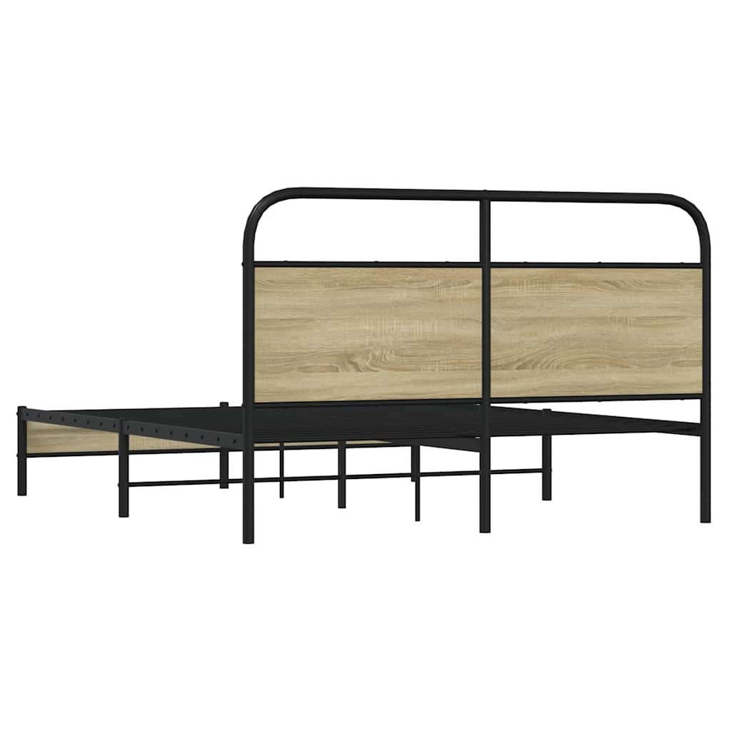 Bed Frame without Mattress 160x200 cm Sonoma Oak Engineered Wood