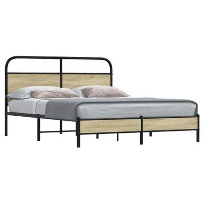 Bed Frame without Mattress 160x200 cm Sonoma Oak Engineered Wood