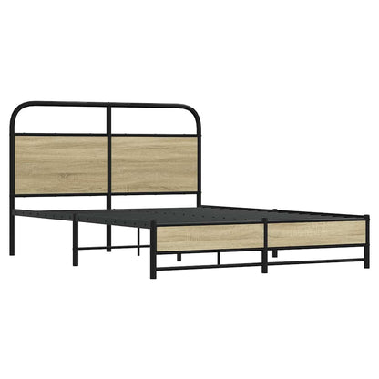Bed Frame without Mattress 140x190 cm Sonoma Oak Engineered Wood