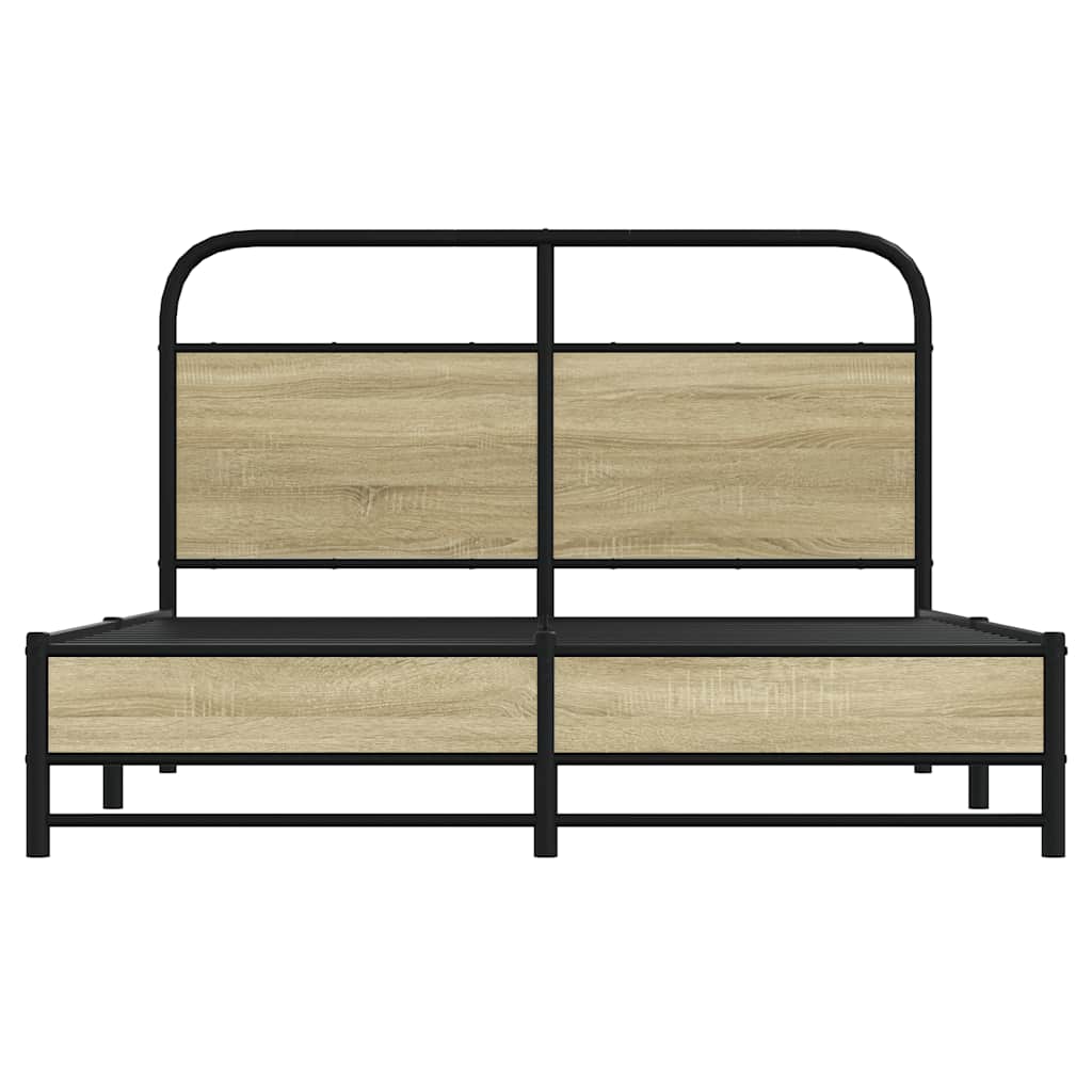 Bed Frame without Mattress 140x190 cm Sonoma Oak Engineered Wood