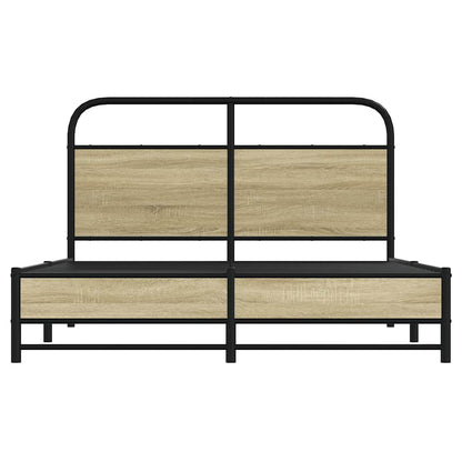 Bed Frame without Mattress 140x190 cm Sonoma Oak Engineered Wood
