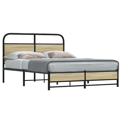 Bed Frame without Mattress 140x190 cm Sonoma Oak Engineered Wood