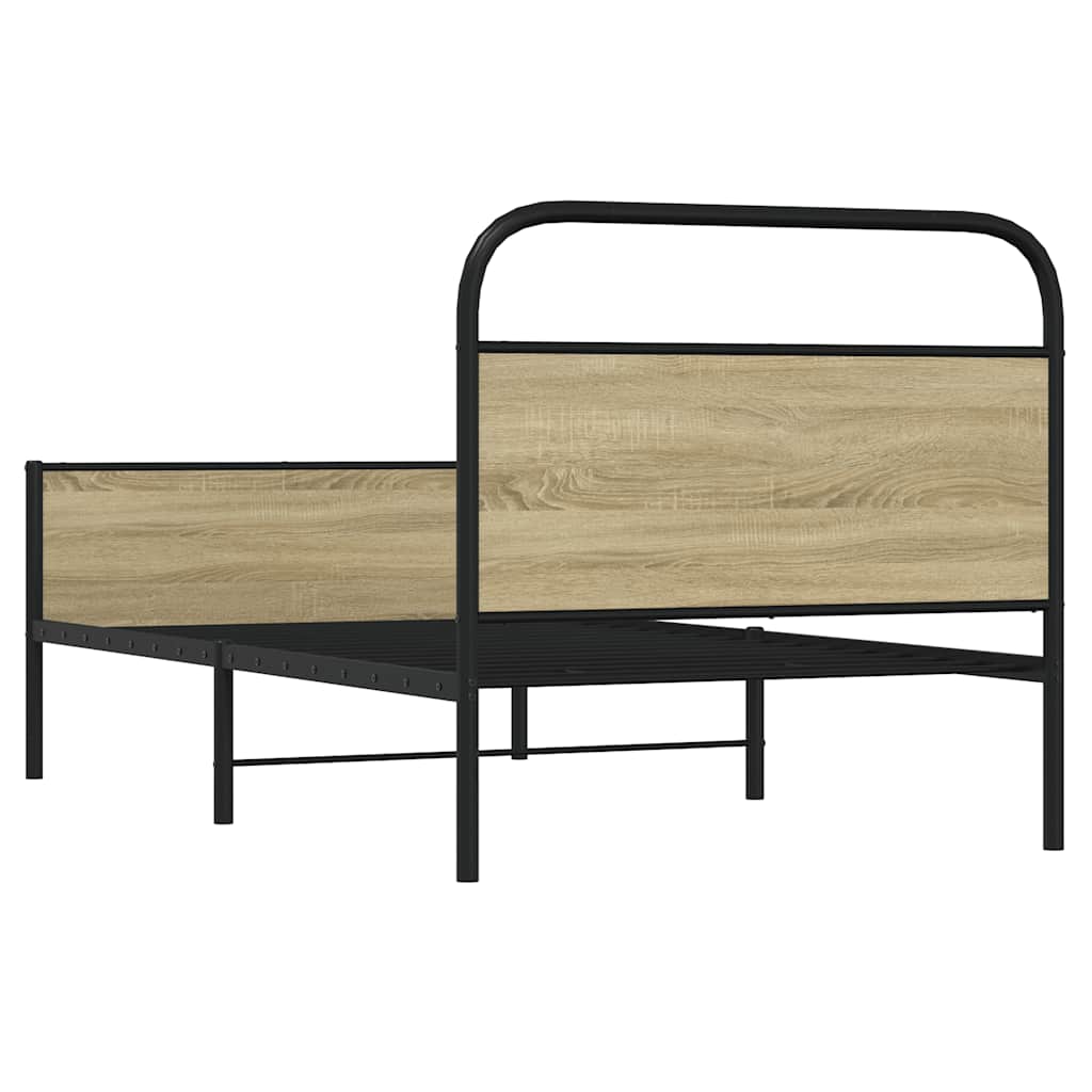 Bed Frame without Mattress 90x190 cm Sonoma Oak Engineered Wood