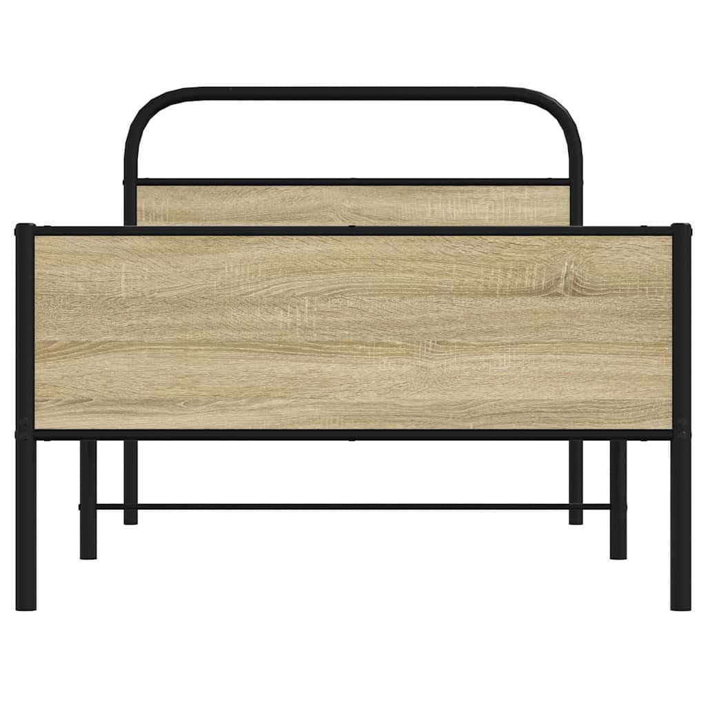 Bed Frame without Mattress 90x200 cm Sonoma Oak Engineered Wood