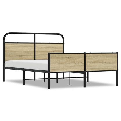 Bed Frame without Mattress 135x190 cm Sonoma Oak Engineered Wood