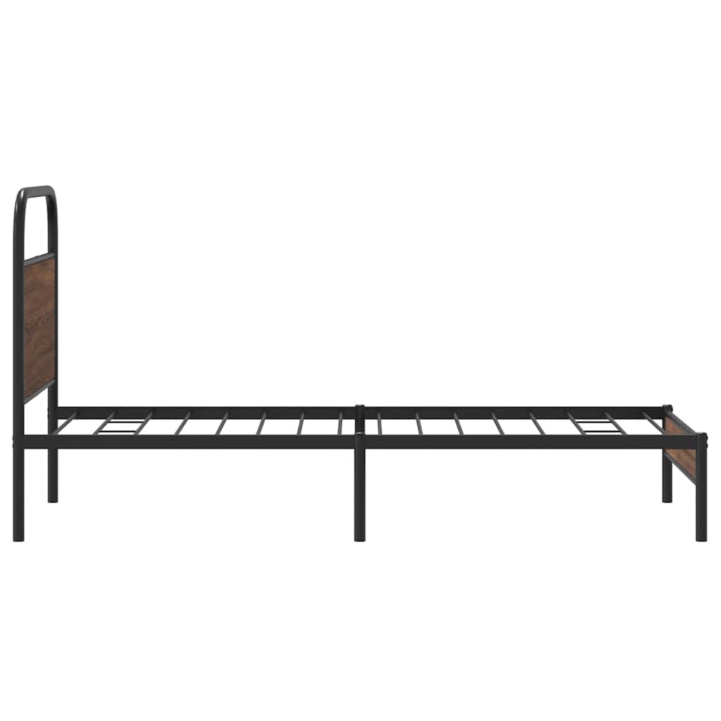 Bed Frame without Mattress 90x200 cm Brown Oak Engineered Wood