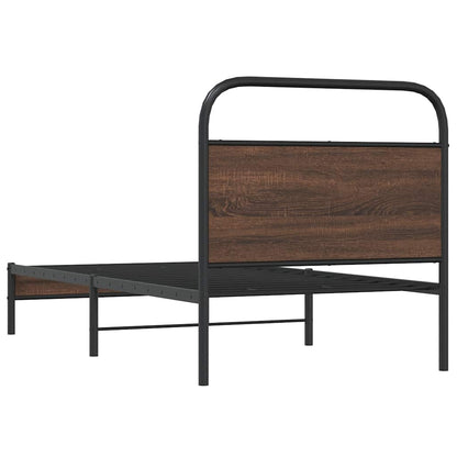 Bed Frame without Mattress 90x200 cm Brown Oak Engineered Wood