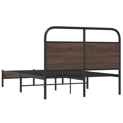 Bed Frame without Mattress 135x190 cm Double Brown Oak Engineered Wood
