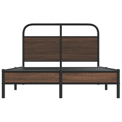 Bed Frame without Mattress 140x190 cm Brown Oak Engineered Wood