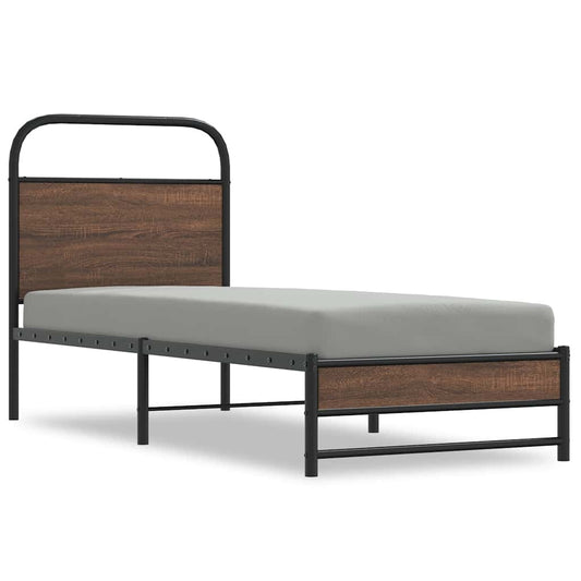 Bed Frame without Mattress 80x200 cm Brown Oak Engineered Wood