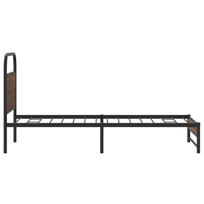 Bed Frame without Mattress 90x190 cm Brown Oak Engineered Wood