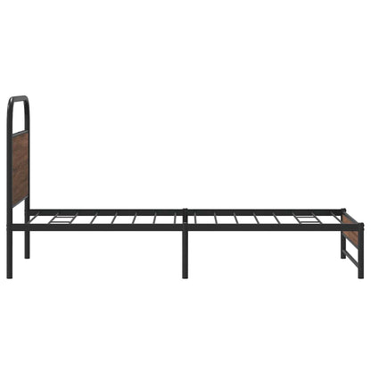 Bed Frame without Mattress 90x200 cm Brown Oak Engineered Wood