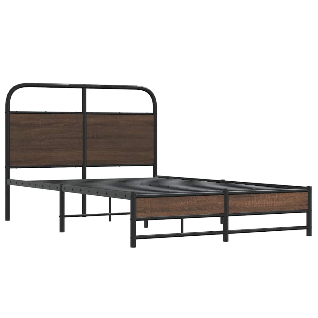 Bed Frame without Mattress 120x200 cm Brown Oak Engineered Wood