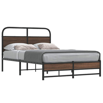Bed Frame without Mattress 120x200 cm Brown Oak Engineered Wood