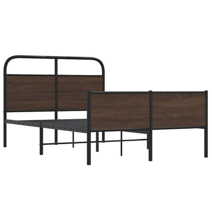 Bed Frame without Mattress 120x190 cm Brown Oak Engineered Wood