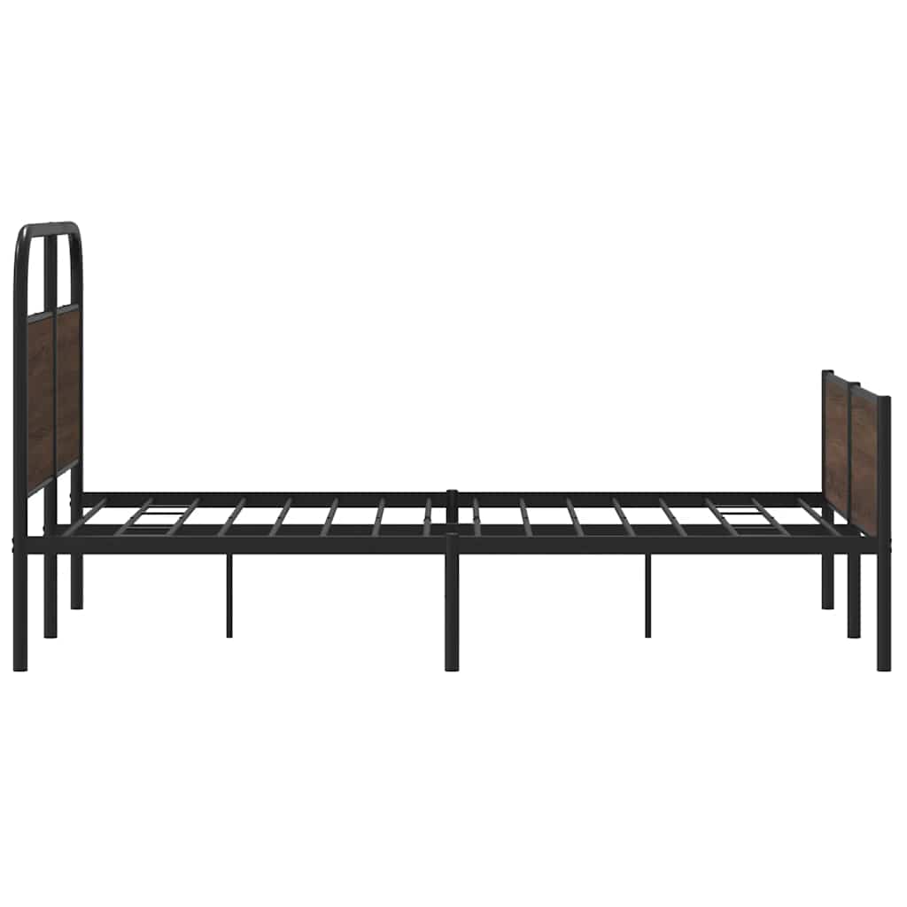 Bed Frame without Mattress 120x190 cm Brown Oak Engineered Wood