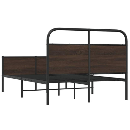 Bed Frame without Mattress 120x190 cm Brown Oak Engineered Wood