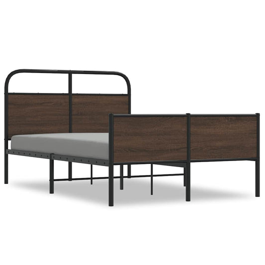 Bed Frame without Mattress 120x200 cm Brown Oak Engineered Wood