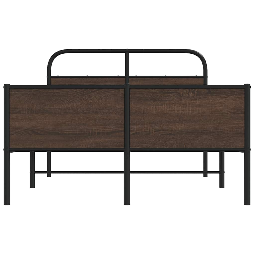 Bed Frame without Mattress 120x200 cm Brown Oak Engineered Wood