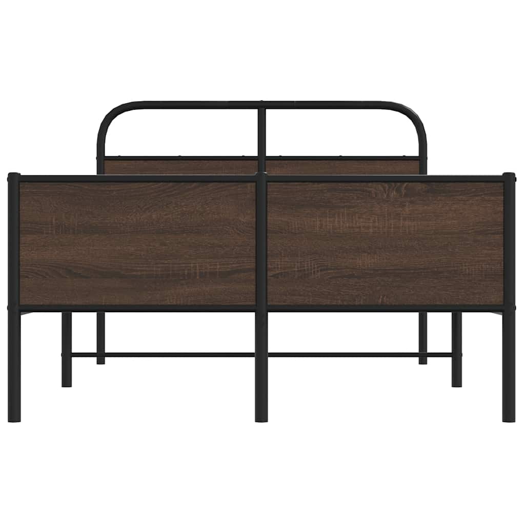 Bed Frame without Mattress 140x200 cm Brown Oak Engineered Wood