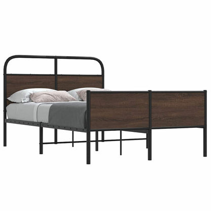 Bed Frame without Mattress 140x200 cm Brown Oak Engineered Wood