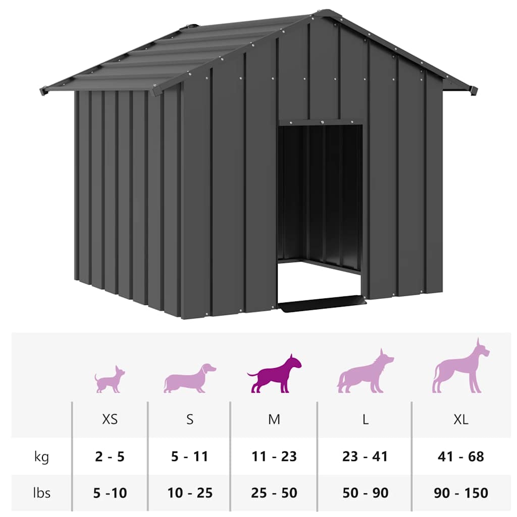 Dog House with Roof 131x101x102 cm Galvanised Steel