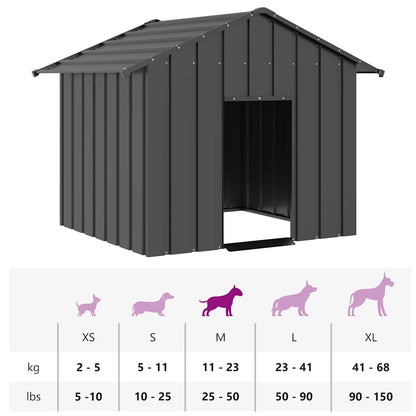 Dog House with Roof 131x101x102 cm Galvanised Steel
