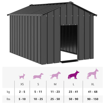 Dog House with Roof 113x153x101 cm Galvanised Steel