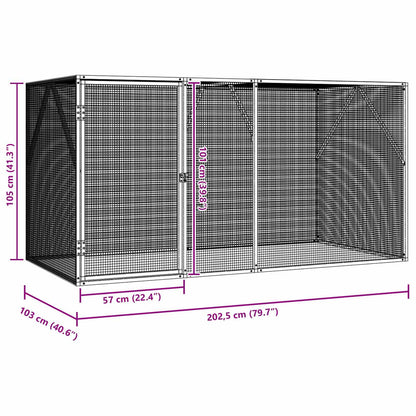 Bird Cage Anthracite 208 x 102 x 108 cm Galvanised Steel