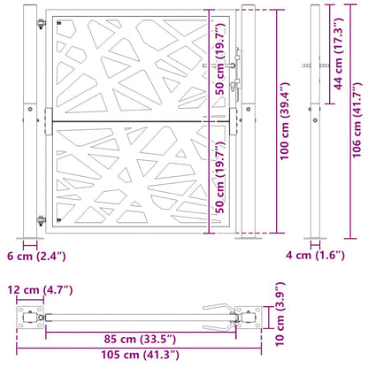 Garden Gate Black 100x100 cm Steel Light Design