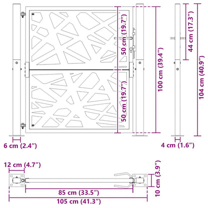 Garden Gate Black 100x100 cm Steel Light Design