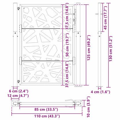 Garden Gate Black 100x125 cm Steel Light Design