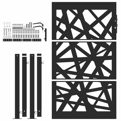 Garden Gate Black 100x150 cm Steel Light Design