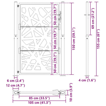 Garden Gate Black 100x150 cm Steel Light Design