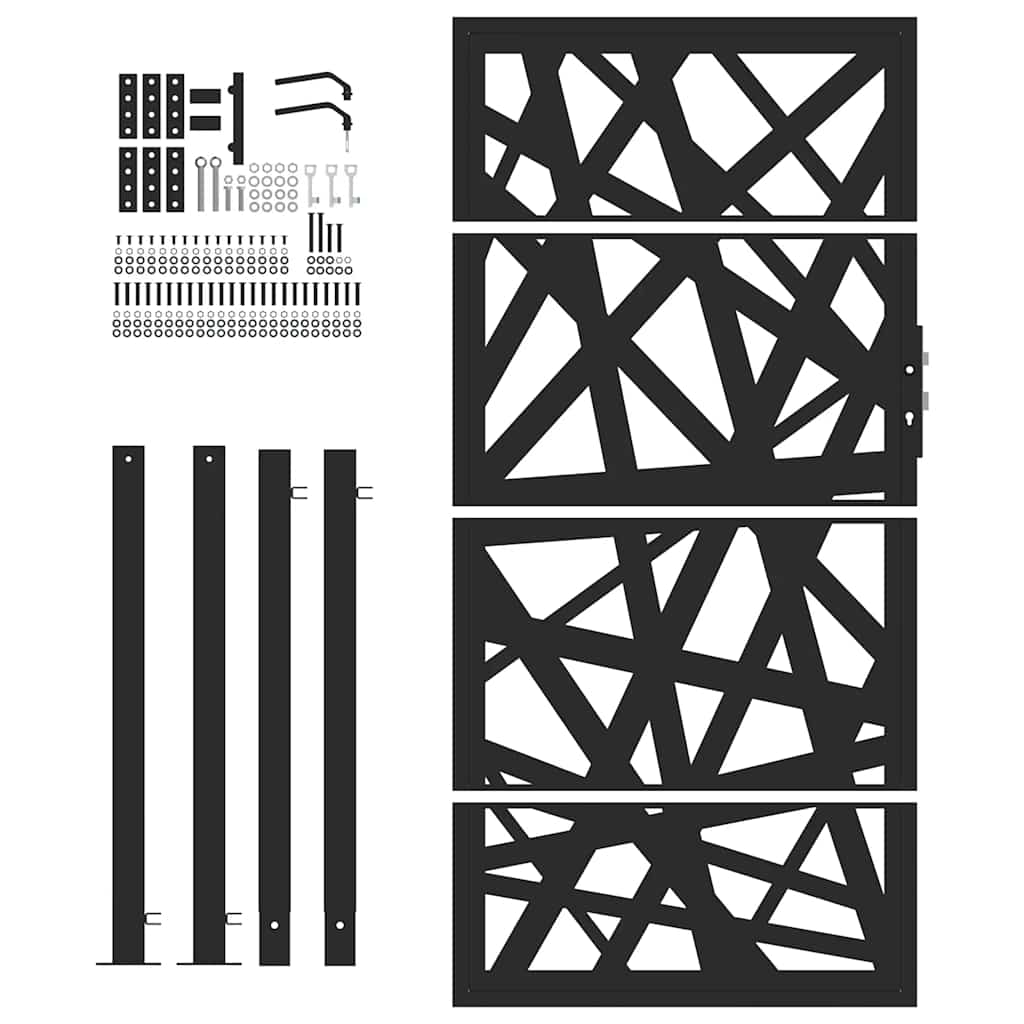 Garden Gate Black 100x175 cm Steel Light Design