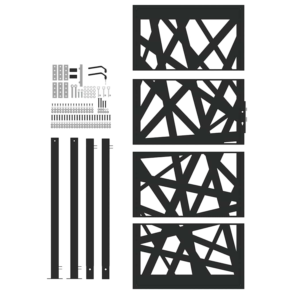 Garden Gate Black 100x200 cm Steel Light Design